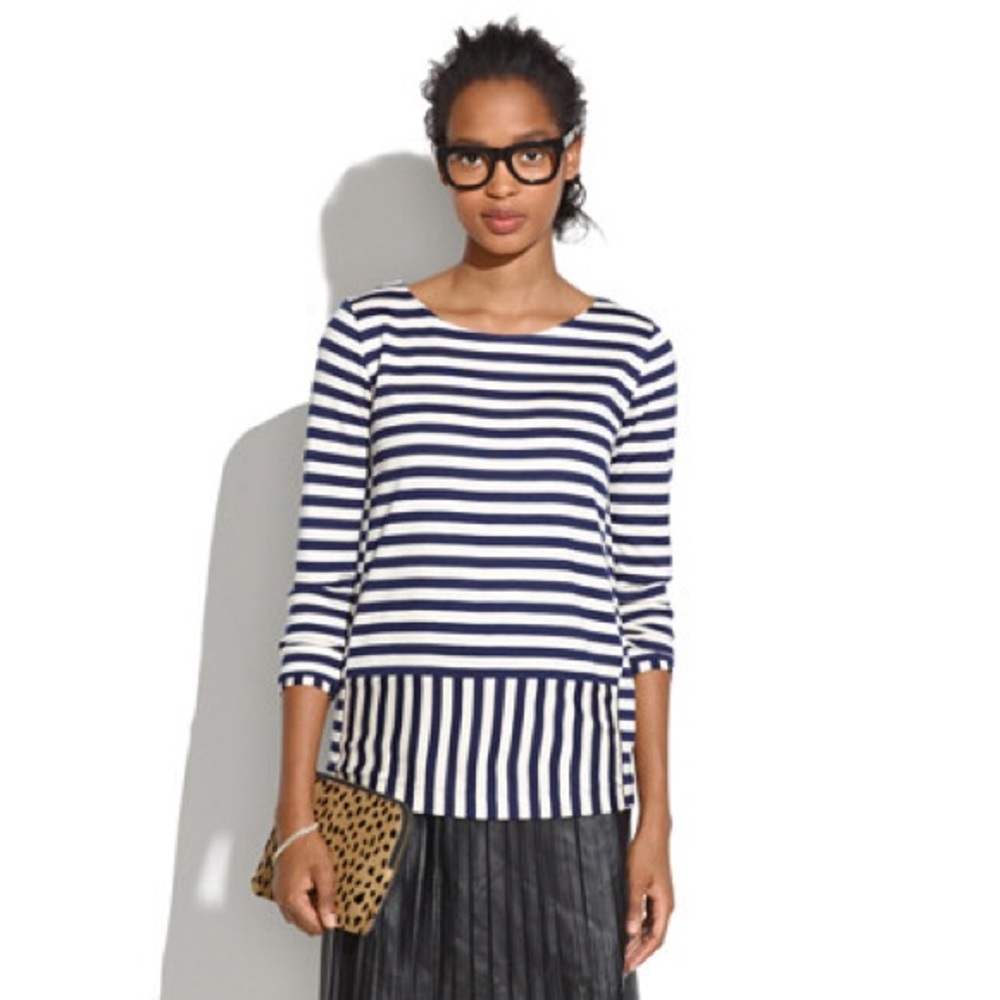 Madewell stripeturn ponte top in Small